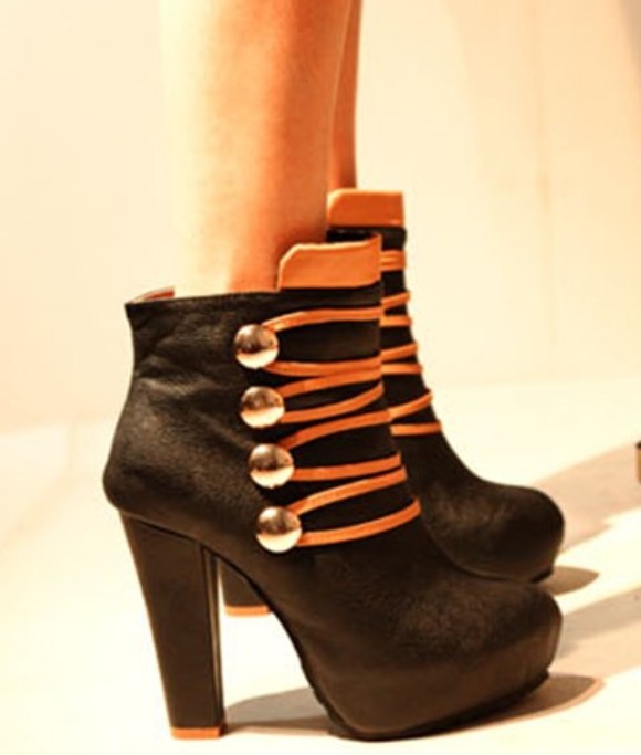 Free-shipping-platform-pumps-chunky-high-heels-fashion-punk-button-new-ankle-boots-women-boots-2013