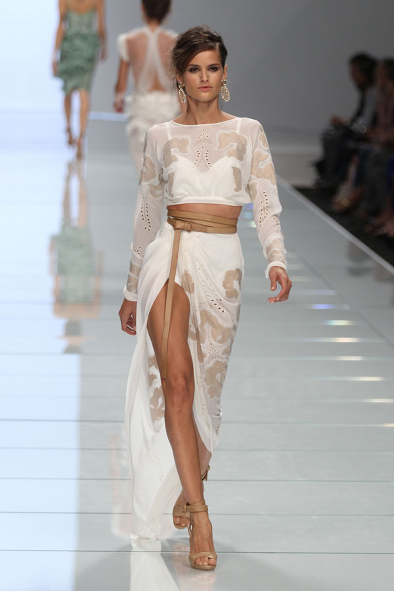 Ermanno Scervino for Spring and Summer 2012 in transparent white embroidered dress